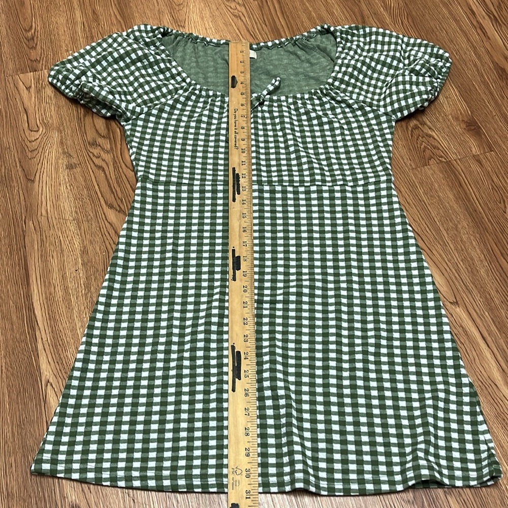 MADEWELL Women's Green/White Checkered Dress Size Medium - Picture 8 of 11